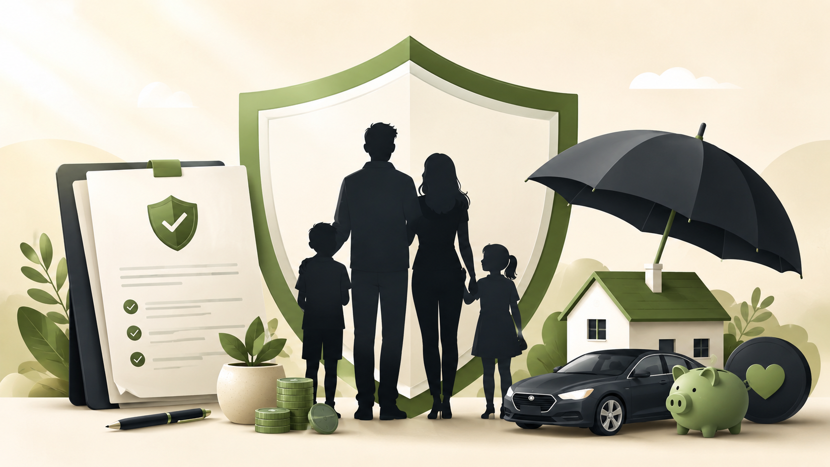 Insurance and household protection illustration